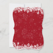 Invitation Flammes de neige Blanches tendance Fête de Noël (Dos)