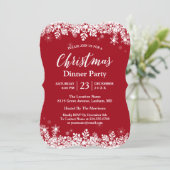 Invitation Flammes de neige Blanches tendance Fête de Noël (Debout devant)