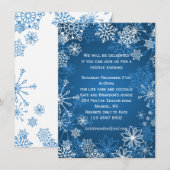 Invitation Flammes de neige bleues et blanches Fête de Noël (Devant / Derrière)