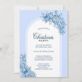 Invitation Flammes de neige Bleues Fête de Noël (Devant)
