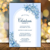Invitation Flammes de neige Bleues Fête de Noël