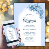 Invitation Flammes de neige Bleues Fête de Noël