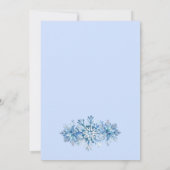 Invitation Flammes de neige Bleues Fête de Noël (Dos)