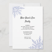 Invitation Flammes de neige bleues sur la fête du Nouvel An b (Devant)