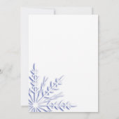 Invitation Flammes de neige bleues sur la fête du Nouvel An b (Dos)