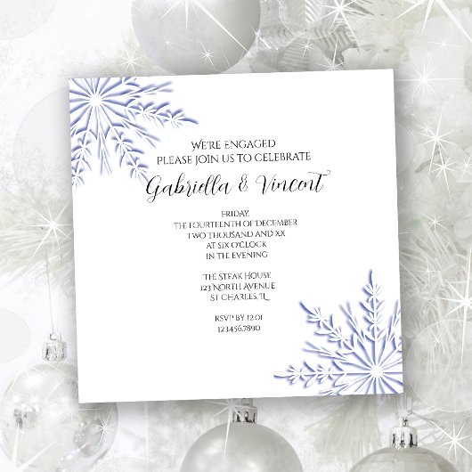 Invitation Flammes de neige bleues sur le White Winter Engage