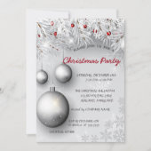 Invitation Flammes de neige, Boules, Arbre fête de Noël d'ent (Devant)