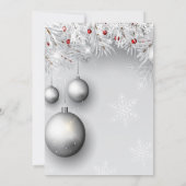 Invitation Flammes de neige, Boules, Arbre fête de Noël d'ent (Dos)