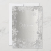 Invitation Flammes de neige brillantes en argent Société Fête (Dos)