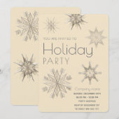 Invitation Flammes de neige brillantes moderne entreprise Fêt (Devant / Derrière)
