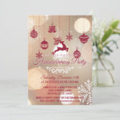 Invitation Flammes de neige de Bokeh Fête des Fêtes d'hiver (Debout devant)