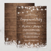 Invitation Flammes de neige de la partie d'engagement d'hiver (Devant / Derrière)