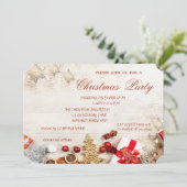 Invitation Flammes de neige de l'arbre de Noël, Fête de Noël  (Debout devant)