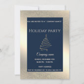 Invitation Flammes de neige de luxe or fête de Noël d'entrepr (Devant)