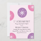 Invitation Flammes de neige de Noël Pink Purple Dots (Devant)