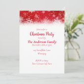 Invitation Flammes de neige de Noël Rouge (Debout devant)