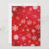 Invitation Flammes de neige de Noël Rouge (Dos)