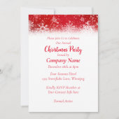 Invitation Flammes de neige de Noël Rouge (Devant)