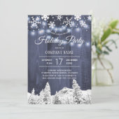 Invitation Flammes de neige d'entreprise fête de vacances rus (Debout devant)