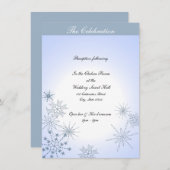 Invitation Flammes de neige d'hiver bleu glace (Devant / Derrière)