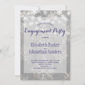 Invitation Flammes de neige d'hiver fête de fiançailles merve (Devant)