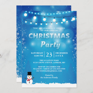 Invitation Flammes de neige d'hiver Fête de Noël