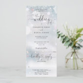 Invitation Flammes de neige d'hiver Script de coeur tout en u (Debout devant)
