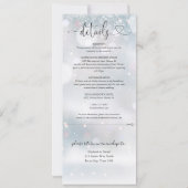Invitation Flammes de neige d'hiver Script de coeur tout en u (Dos)