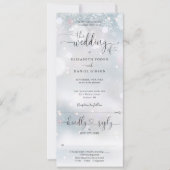 Invitation Flammes de neige d'hiver Script de coeur tout en u (Devant)