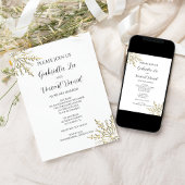 Invitation Flammes de neige d'or sur le mariage d'hiver blanc