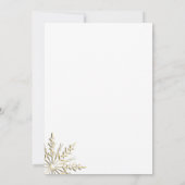 Invitation Flammes de neige d'or sur le mariage d'hiver blanc (Dos)