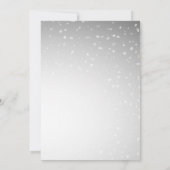 Invitation Flammes de neige en argent, Boules, Fête de Noël d (Dos)