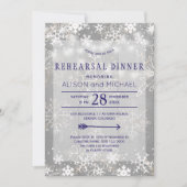Invitation Flammes de neige en argent cristal - dîner de répé (Devant)