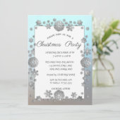 Invitation Flammes de neige en argent, Frame de Noël d'entrep (Debout devant)