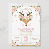 Invitation Flammes de neige florales de rennes Fête d'anniver (Devant)