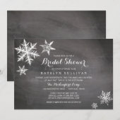 Invitation Flammes de neige gelées d'hiver | FÊTE DES MARIÉES (Devant / Derrière)