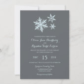 Invitation Flammes de neige gelées d'hiver | MARIAGE (Devant)