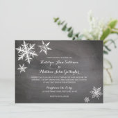 Invitation Flammes de neige gelées d'hiver | MARIAGE (Debout devant)