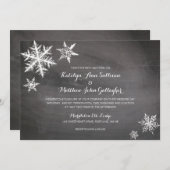 Invitation Flammes de neige gelées d'hiver | MARIAGE (Devant / Derrière)