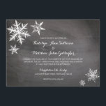 Invitation Flammes de neige gelées d'hiver | MARIAGE<br><div class="desc">DE LA COLLECTION DE MARIAGES FROST HIVER : Pour votre Faire-part de mariage - BLANC Élégant Snowflakes avec un ensemble rustique d'arrière - plans en tableau noir. Si le jeu de couleurs n'est pas ce que vous vouliez, envoyez un courriel à paula@labellarue.com avant de passer une commande. Assurez-vous de prouver...</div>