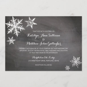 Invitation Flammes de neige gelées d'hiver   MARIAGE