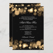Invitation Flammes de neige Gold Bat mitzvah d'hiver (Devant / Derrière)