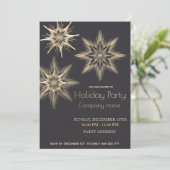 Invitation Flammes de neige Gold moderne fête de Noël d'entre (Debout devant)