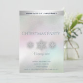 Invitation Flammes de neige holographique fête de Noël d'entr (Debout devant)