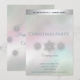 Invitation Flammes de neige holographique fête de Noël d'entr