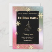 Invitation Flammes de neige holographique fête de Noël d'entr (Devant)