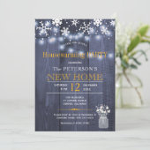 Invitation Flammes de neige lumières à cordes d'hiver (Debout devant)