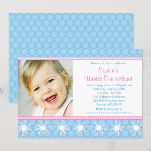 Invitation Flammes de neige Pois Anniversaire des Anniversair