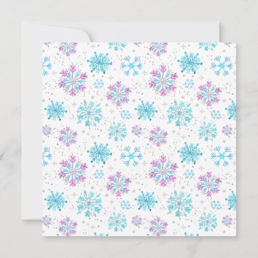 Invitation Flammes de neige pourpre et bleu fête d'anniversai (Dos)