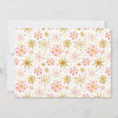 Invitation Flammes de neige rose et or fête d'anniversaire (Dos)